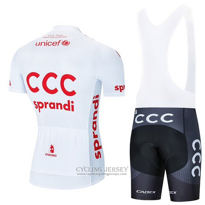 2021 Cycling Jersey CCC Team White Short Sleeve And Bib Short